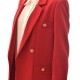 Forel Double Breasted Blazer With Gold Buttons-Red