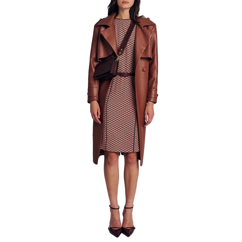 Forel Geometrical Patterned Dress With Belt-Ekai