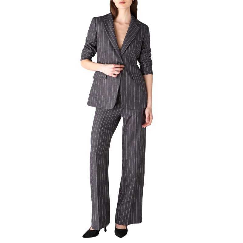 Emme Prologo Gabardine Suit-Dark Grey