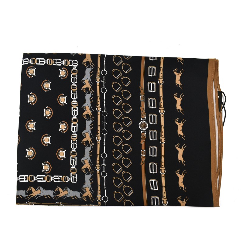 Emme Libano Horse Belt Patterned Foulard-Black