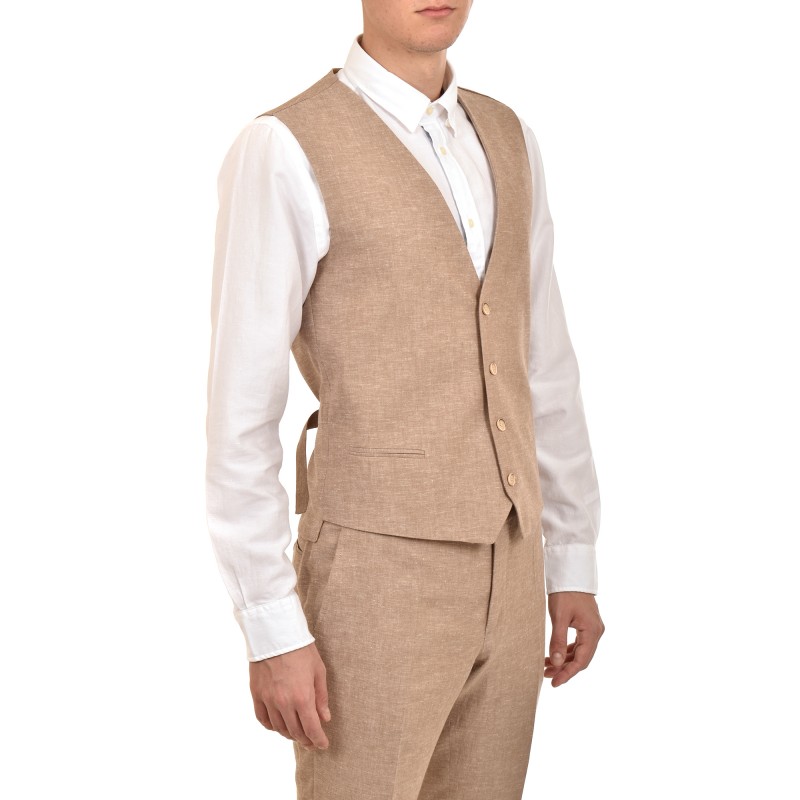 Bizzaro Gilet Linen-Beige