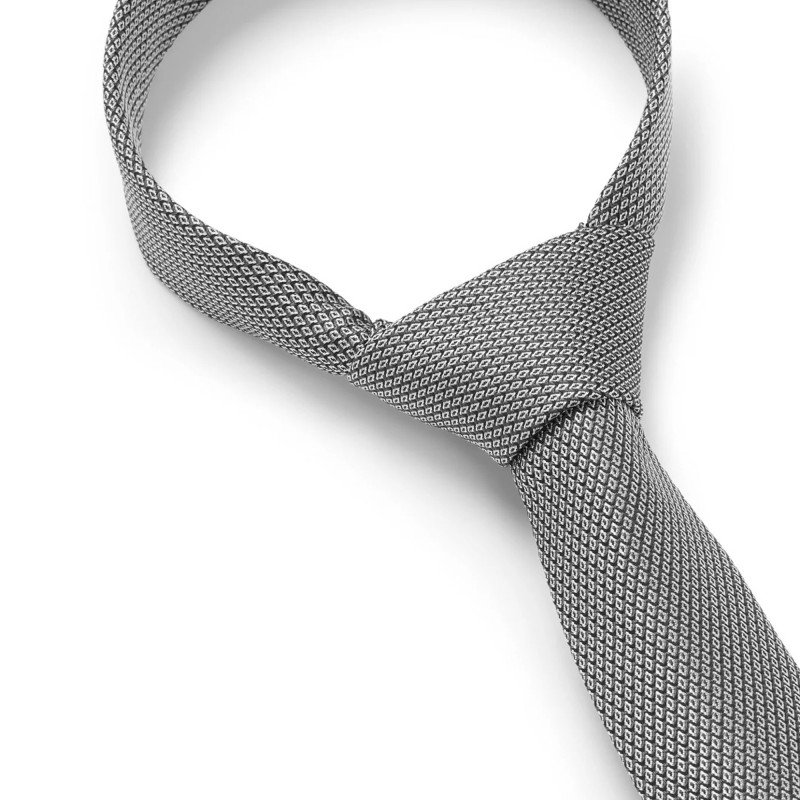 Hugo Micro-Patterned Tie In Silk Jacquard-Open Blue