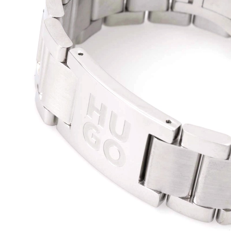 Hugo Watch Chain Bracelet With Stacked Logo-Silver