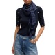 Boss Logo-Print Scarf In Modal Silk-Dark Blue