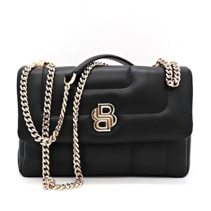 Boss Quilted Shoulder Bag With Double B Monogram Hardware-Black