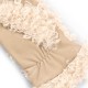 Boss Faux Teddy Mittens With Leather Panels-Beige