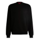 Hugo Cotton Terry Regular Fit Sweatshirt With Logo Trim-Black