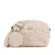 Boss Faux Teddy Bag With Detatchable Wallet-Beige