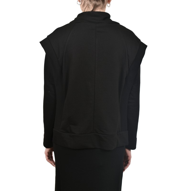 Lotus Eaters High Neck Un-Even Cut Sweater Gonak-Black