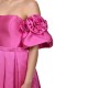 Allure Evening Pleated Long Dress-Bright Pink