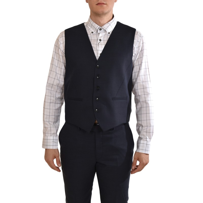 Bizzaro Suit With Vest-Dark Blue