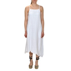 Lotus Eaters Sleeveless Dress In Distressed Frills-White