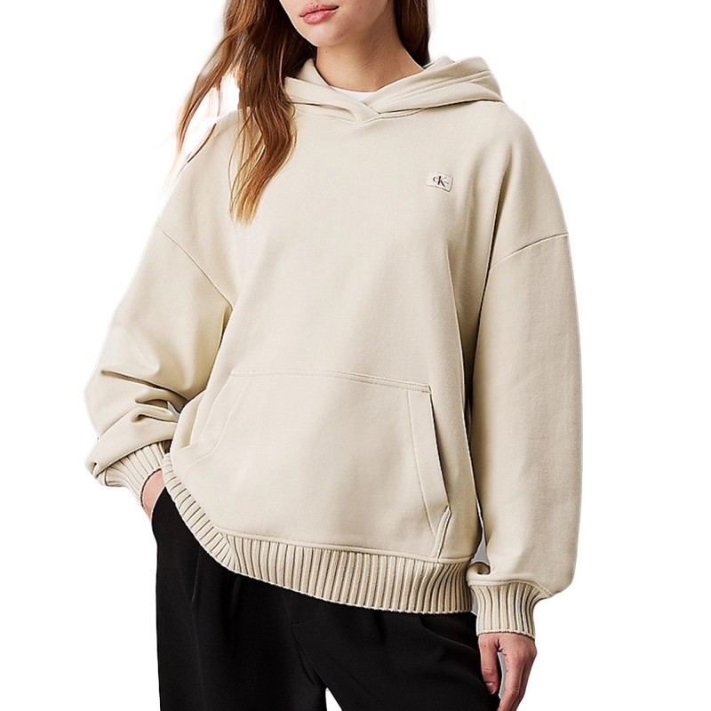 Calvin Klein Woven Label Peached Hoodie-Pelican