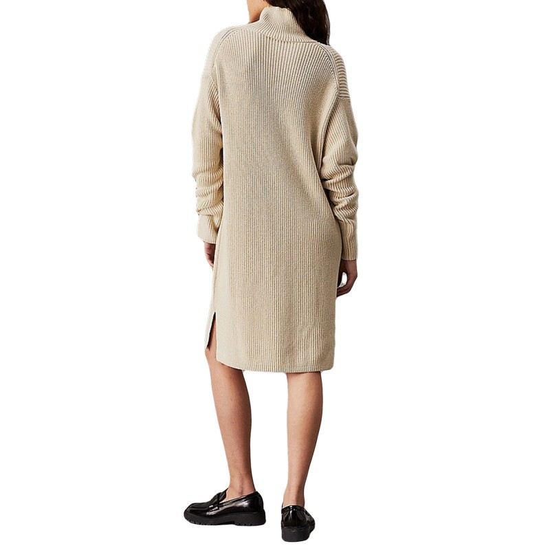 Calvin Klein Chunky Loose Sweater Dress-Pelican