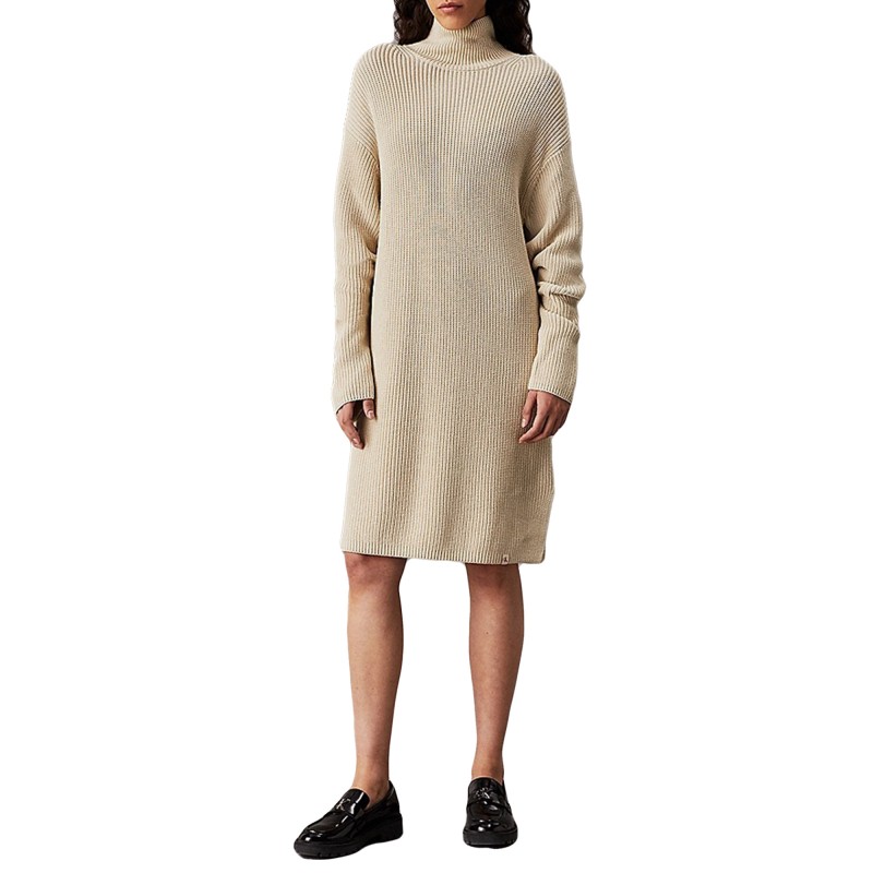 Calvin Klein Chunky Loose Sweater Dress-Pelican