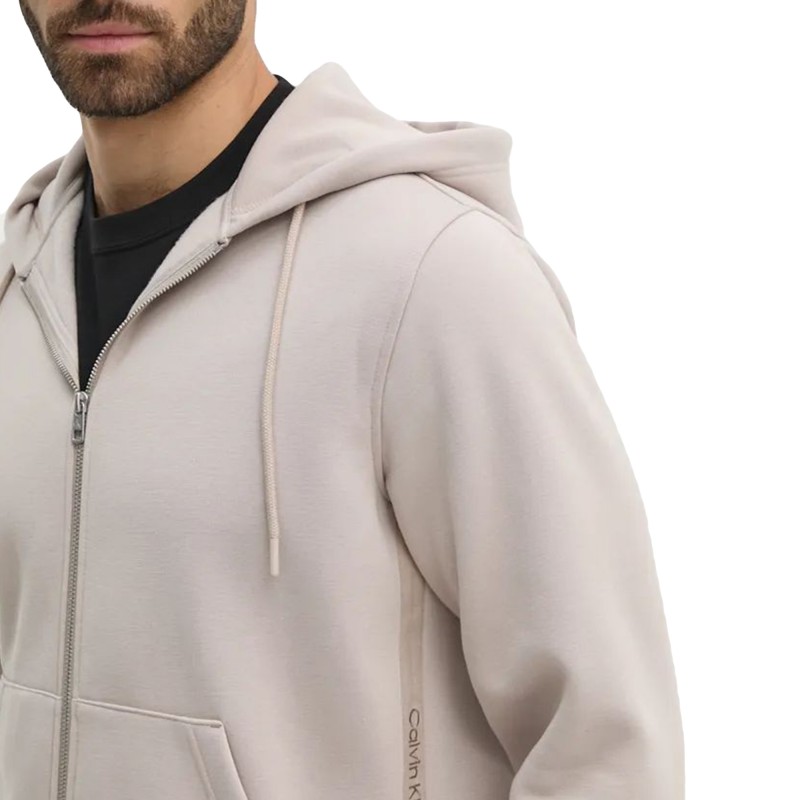 Calvin Klein Logo Tape Zip Through Hoodie-Goat