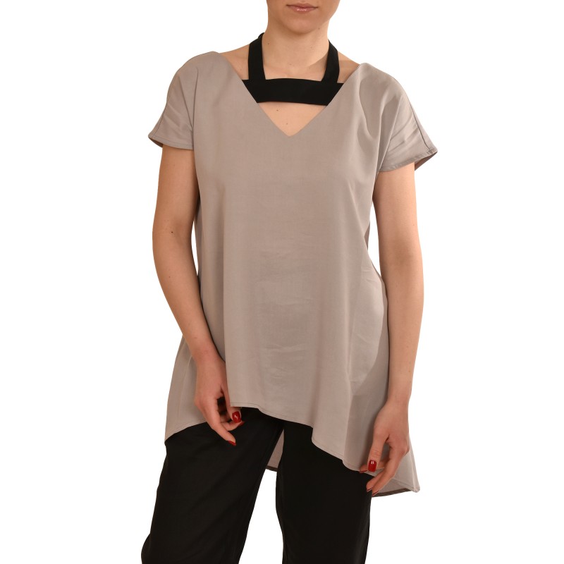 Lotus Eaters Two Tone Relaxed Fit Blouse-Ice