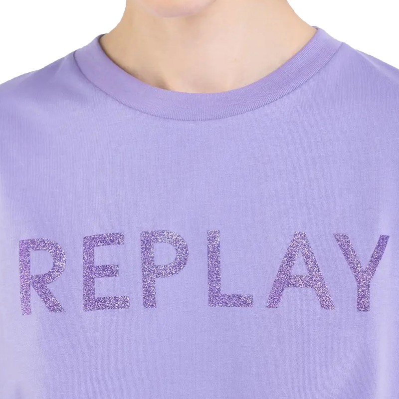 Replay Crew-Neck Jersey T-Shirt-Lavender