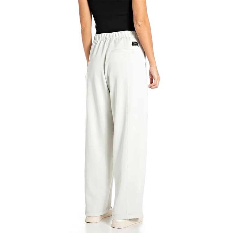 Replay Wide Leg Trousers With Waist Band-Off White